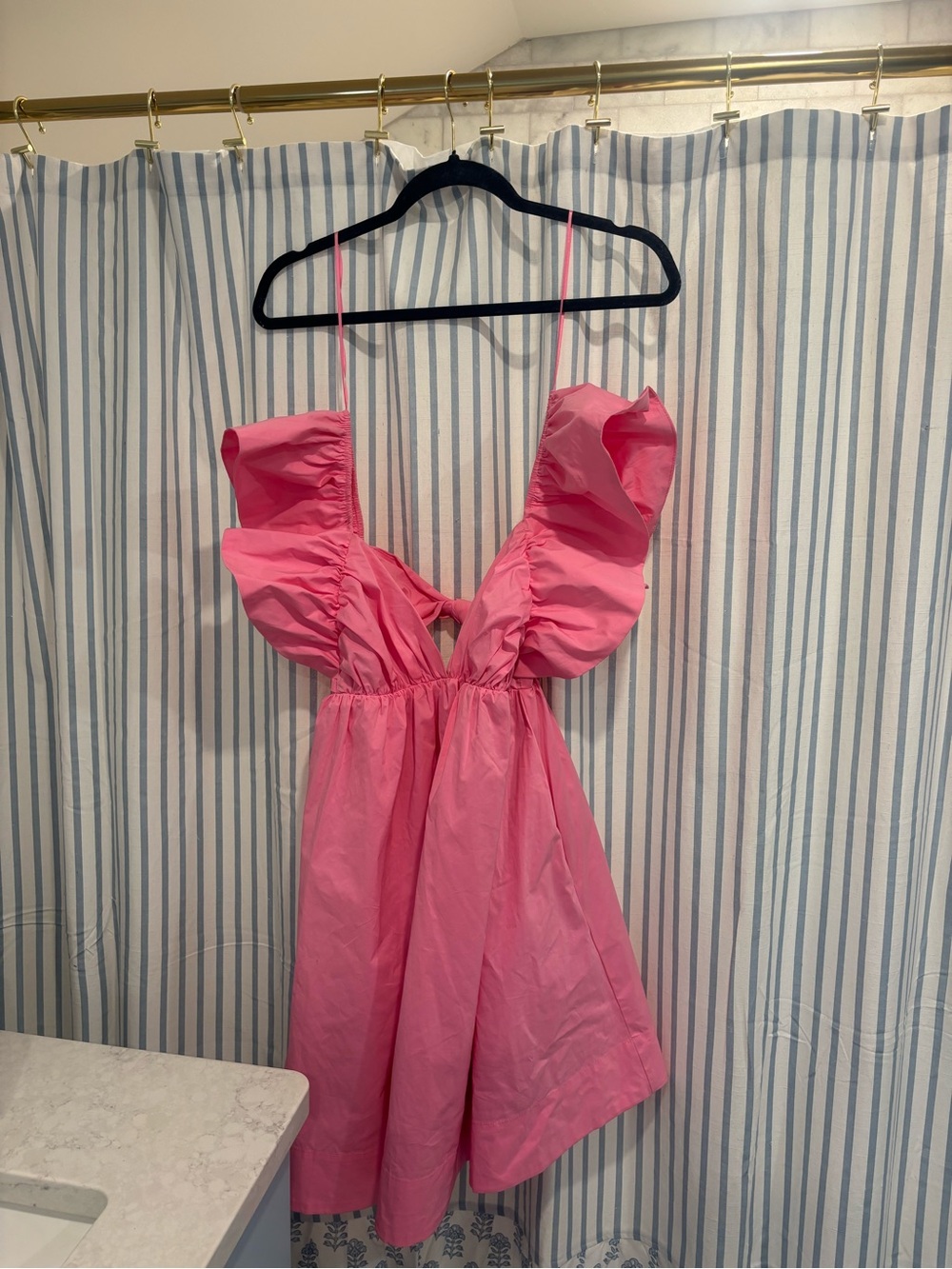 Girls Pink Ruffle One-Piece Dress